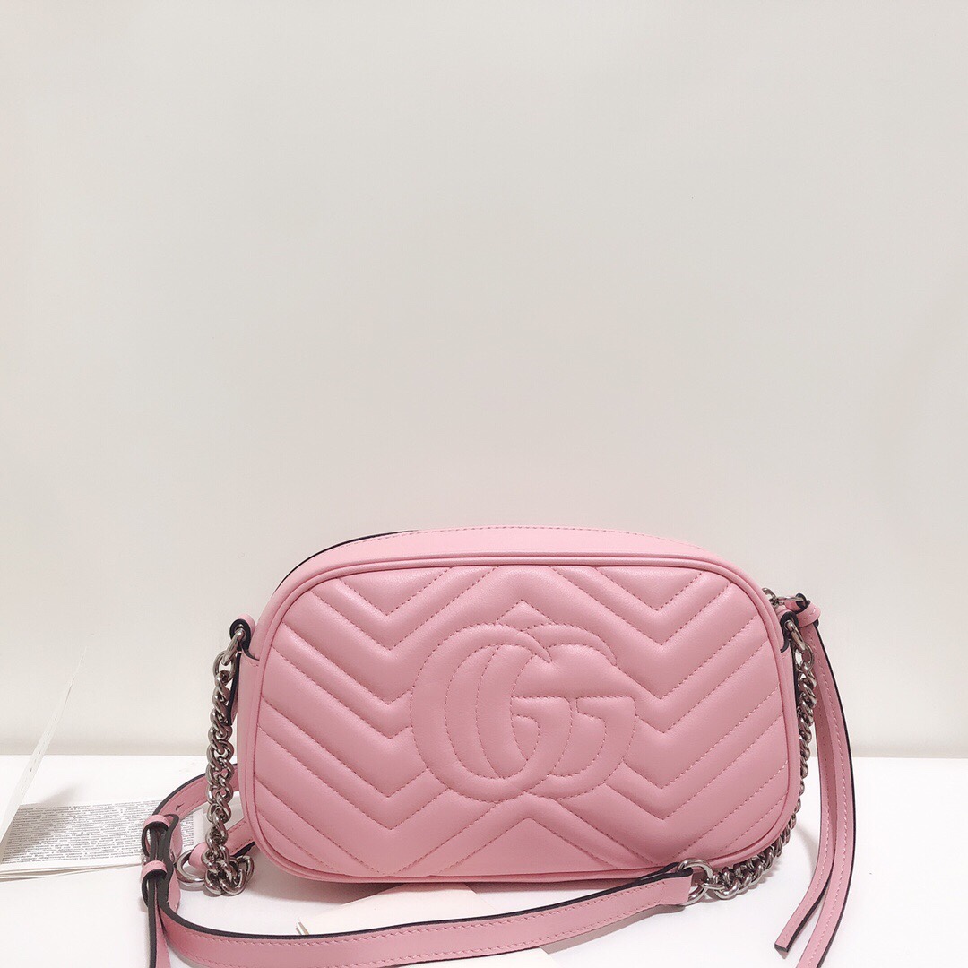 Marmont Small Matelasse Shoulder Bag 447632 Pink